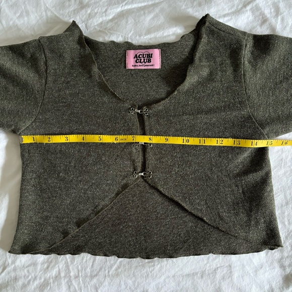 acubi club hook cardigan khaki green - Picture 6 of 7